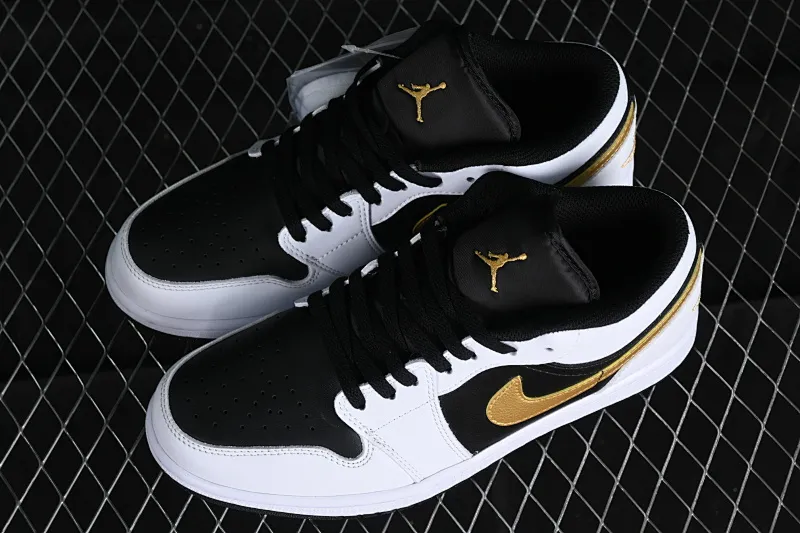 All categories Air Jordan Jordan series basketball shoes Air Jordan 1 Low Z version Air Jordan 1 Low AJ1 Joe 1 black and white gold hook low-top cultural basketball shoes 553558-172